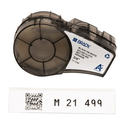 Лента 19.05мм/4.87м, нейлон, черный на белом Brady M21-750-499 brd110895