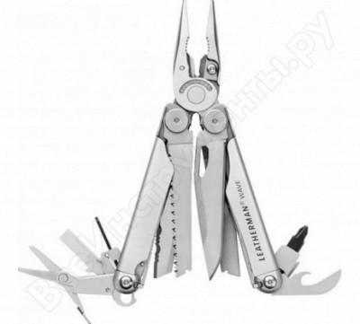 Leatherman мультитул wave plus, 17 функций, кожаный чехол 832551