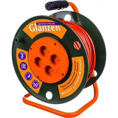 Силовой удлинитель на катушке GLANZEN EB-50-003 00012290