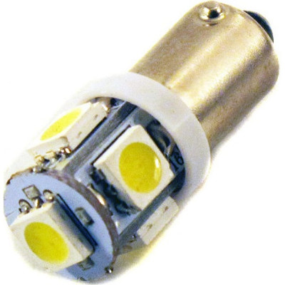 Вымпел Лампочка автомобильная BA9S-T4W 5SMD 5050 WHITE 5107