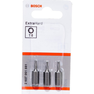 Bosch 3 бит 25мм torx t8 xh 2607001601