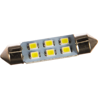 Skyway автолампа диод t11 c5w 6 smd диодов 1-конт 39мм белая салон s08201183