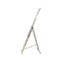 Лестница алюминиевая Алюмет 3х11 ступеней трехсекционная универсальная H3 5311