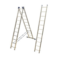 Лестница алюминиевая Алюмет 3х11 ступеней трехсекционная универсальная H3 5311