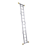 Лестница Алюмет шарнирная алюминиевая четырехсекционная профессиональная 2х4+2х5 ступеней. Серия Т4 Т445