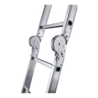 Лестница Алюмет шарнирная алюминиевая четырехсекционная профессиональная 4х5 ступеней. Серия Т4 Т455