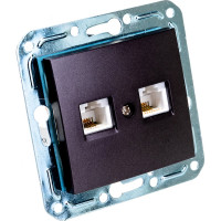 Двухместная телефонная розетка Volsten V01-14-F22-M, RJ -11, Magenta Nero, 9994