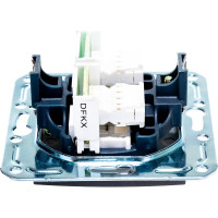 Двухместная телефонная розетка Volsten V01-14-F22-M, RJ -11, Magenta Nero, 9994