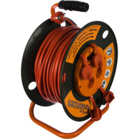 Силовой удлинитель на катушке GLANZEN 4 гн. 50 м ПВС 3x1,5 IP44 арт. EB-50-007 00012294