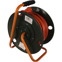 Силовой удлинитель на катушке GLANZEN 4 гн. 50 м ПВС 3x1,5 IP44 арт. EB-50-007 00012294