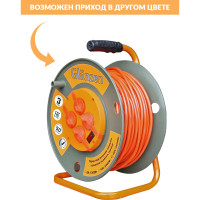 Силовой удлинитель на катушке GLANZEN 4 гн. 50 м ПВС 3x1,5 IP44 арт. EB-50-007 00012294