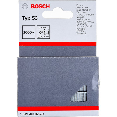 Плоские скобы для степлера 1000 шт Bosch 1.609.200.365