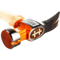 Молоток-гвоздодер Truper с рифленым бойком, деревянная ручка, американский орех, увеличенная площадь бойка, вес бойка-0,5 кг, длина ручки-41 см 19990