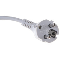 Сетевой шнур с вилкой V3 ПВС 3x0.75, 1.5м с з/к, белый LUX 4606400615804