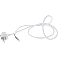 Сетевой шнур с вилкой V3 ПВС 3x0.75, 1.5м с з/к, белый LUX 4606400615804