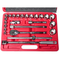 Набор шестигранных торцевых головок 1/2" 10-32мм в кейсе 24шт JTC-H424B