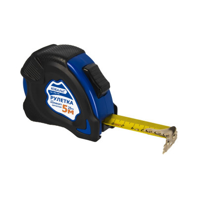 Рулетка Комфорт (5м x 25мм) обрезиненный корпус КОБАЛЬТ 646-799