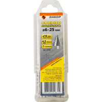 Сверло ступенчатое (6-25 мм; 7 ступеней; ход 4.5 мм) по металлу Энкор 21625