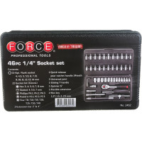 Набор инструмента с 6-ти гранными головками FORCE 1/4 46 предметов 2462