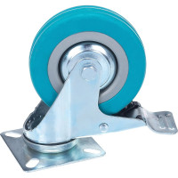 Колесо аппаратное поворотное с тормозом Longway SCgb 42 Поворотная колесная опора с торм. сер. рез. (36)