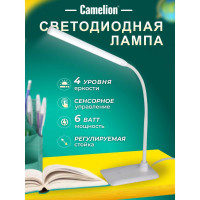 Настольный светильник, белый, LED, 6Вт, 230В, сенсорное включение, 4 уровня яркости, 4000К Camelion KD-792 C01 12488
