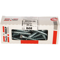 Сантехнический болт DIN 571 оцинкованный 8х50, 25шт - коробка Tech-Krep 126554