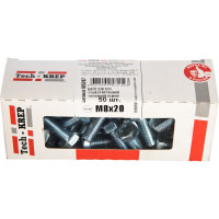 Болт DIN 933 с шестигранной головкой, оцинкованный М8х20, 50шт - коробка Tech-Krep 105207