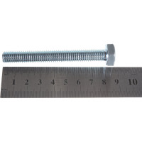 Болт DIN 933 с шестигранной головкой, оцинкованный М10х80, 12шт - коробка Tech-Krep 126522