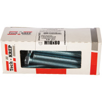 Болт DIN 933 с шестигранной головкой, оцинкованный М10х80, 12шт - коробка Tech-Krep 126522