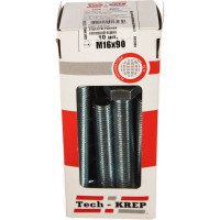 Болт DIN 933 с шестигранной головкой, оцинкованный М16х90, 10шт - коробка Tech-Krep 126538