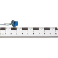 Кровельный саморез Tech-Krep КР сверло 4,8х28 RAL-5005 насыщенный синий 60 шт, коробка с окном 125555