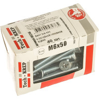 Винт DIN 965 с потайной головкой, оцинкованный М6х50, 40шт - коробка Tech-Krep 105244