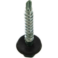 Кровельный саморез Tech-Krep КР сверло 4,8х35 RAL-6005 тёмно-зеленый 60 шт, коробка с окном 124634