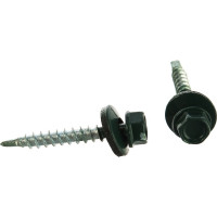 Кровельный саморез Tech-Krep КР сверло 4,8х35 RAL-6005 тёмно-зеленый 60 шт, коробка с окном 124634