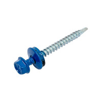 Кровельный саморез Tech-Krep КР сверло 4,8х51 RAL-5005 насыщенный синий 60 шт, коробка с окном 125556