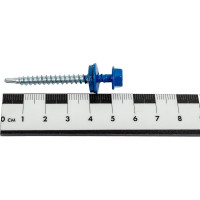 Кровельный саморез Tech-Krep КР сверло 4,8х51 RAL-5005 насыщенный синий 60 шт, коробка с окном 125556