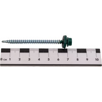 Кровельный саморез Tech-Krep КР сверло 4,8х70 RAL-6005 тёмно-зелёный 30 шт, коробка с окном 124650