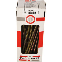 Универсальный саморез Tech-Krep 140х6,0 мм 50 шт желтый, коробка с окном 102279