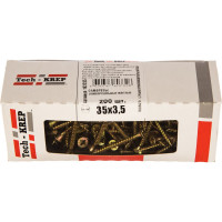Универсальный саморез Tech-Krep 35х3,5 мм 200 шт желтый, коробка с окном 102235