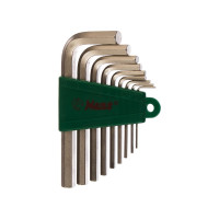 Набор Г-образных шестигранников Hans 1.5-10мм, 9шт. 16764-9M