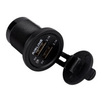 Встраиваемая влагозащищенная автомобильная розетка с 2 портами USB 5В (2.1 и 2.1 А) Airline ACS-2U-02