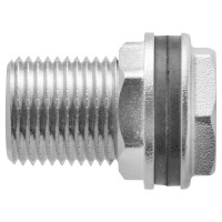 Штуцер врезка в бак (емкость) с прокладкой 1/2 латунь MPF ИС.071266