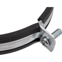 Оцинкованный хомут с резиновым уплотнителем MasterProf 4", M10, с шурупом и дюбелем ИС.140025