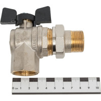 Угловой кран Американка Н/В Ду-20 /3/4" Бабочка черная Bugatti OREGON 05940005