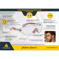 Открытые защитные очки Delta Plus VULCANO2 с прозрачной линзой VULC2ORIN