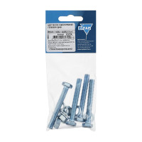 Болт с шестигранной головкой DIN933 оцинкованный М8x60 мм, в комплекте с гайкой и шайбой, 4 шт в пакете Zitar 112724