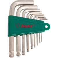 Набор Г-образных шестигранников Hans 1.5-10мм, 9шт. 16764-9M