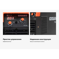 Сварочный инвертор (200 А; поджиг HF; ПВ 60%) Gigant TIG-200