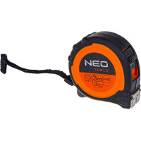 Рулетка NEO Tools стальная лента с нейлоновым покрытием 3 м x 19 мм магнит амортизатор 67-113
