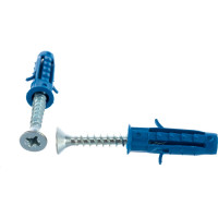 Саморез ШУц с потайной головкой 5,0x40 мм + дюбель 8x30 мм, 10 шт в пакете Zitar 114039